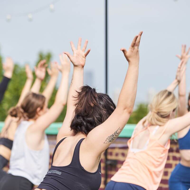 Rooftop yoga in London